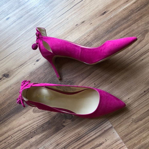 Nine West Shoes - Nine West size 7.5 pink suede stilettos new cond